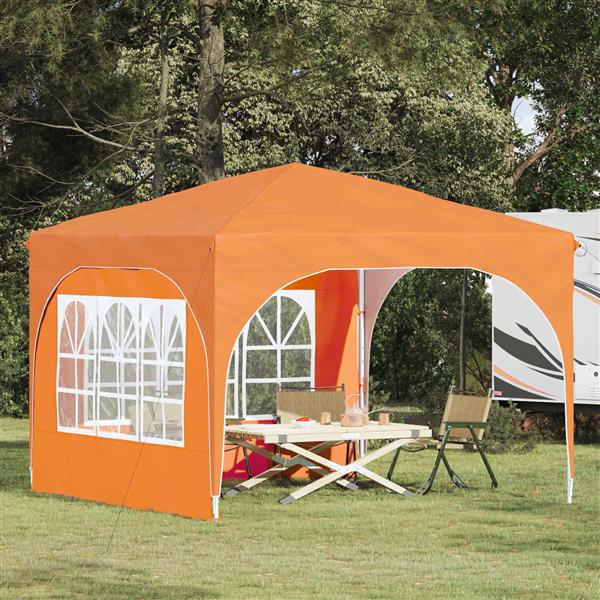 Grote foto vidaxl pop up feesttent 290 x 290 x 245 cm oranje tuin en terras overige tuin en terras
