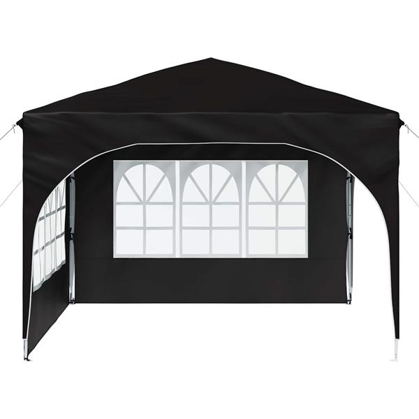 Grote foto vidaxl pop up feesttent 290 x 290 x 245 cm zwart tuin en terras overige tuin en terras