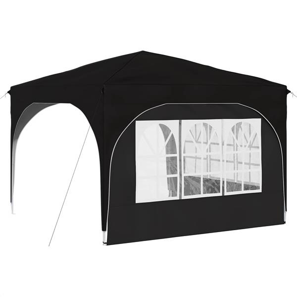 Grote foto vidaxl pop up feesttent 290 x 290 x 245 cm zwart tuin en terras overige tuin en terras