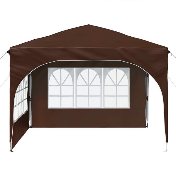 Grote foto vidaxl pop up feesttent 290 x 290 x 245 cm bruin tuin en terras overige tuin en terras