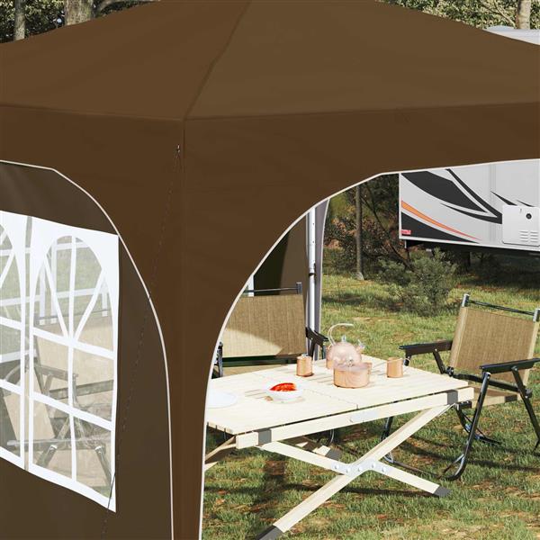 Grote foto vidaxl pop up feesttent 290 x 290 x 245 cm taupe tuin en terras overige tuin en terras