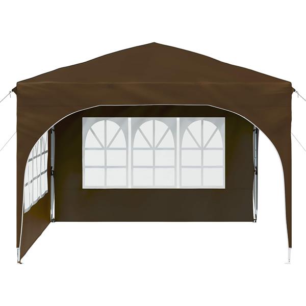 Grote foto vidaxl pop up feesttent 290 x 290 x 245 cm taupe tuin en terras overige tuin en terras