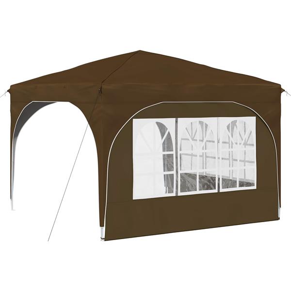 Grote foto vidaxl pop up feesttent 290 x 290 x 245 cm taupe tuin en terras overige tuin en terras