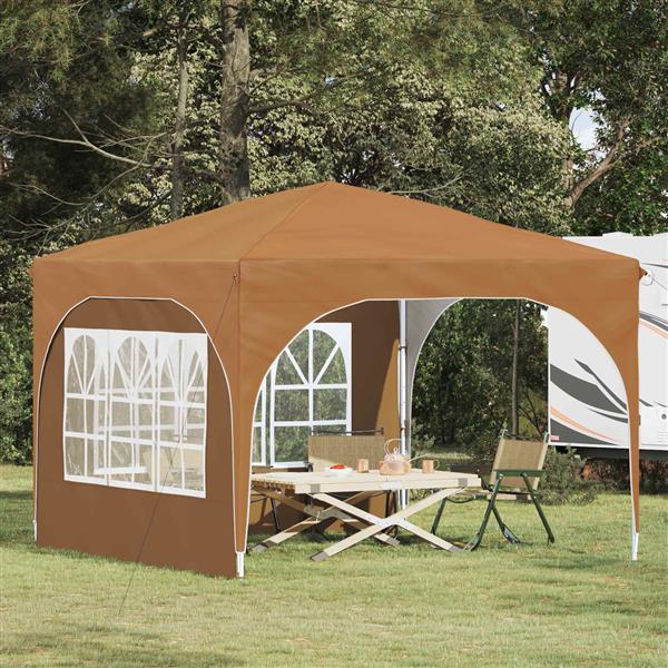 Grote foto vidaxl pop up feesttent 290 x 290 x 245 cm beige tuin en terras overige tuin en terras
