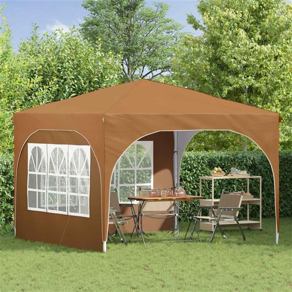 Grote foto vidaxl pop up feesttent 290 x 290 x 245 cm beige tuin en terras overige tuin en terras