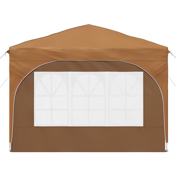 Grote foto vidaxl pop up feesttent 290 x 290 x 245 cm beige tuin en terras overige tuin en terras