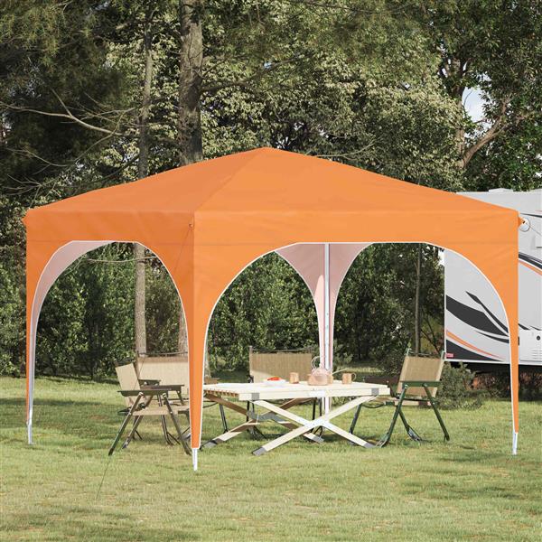 Grote foto vidaxl pop up feesttent 290 x 290 x 245 cm oranje tuin en terras overige tuin en terras