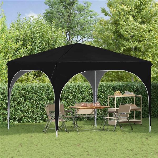 Grote foto vidaxl pop up feesttent 290 x 290 x 245 cm zwart tuin en terras overige tuin en terras
