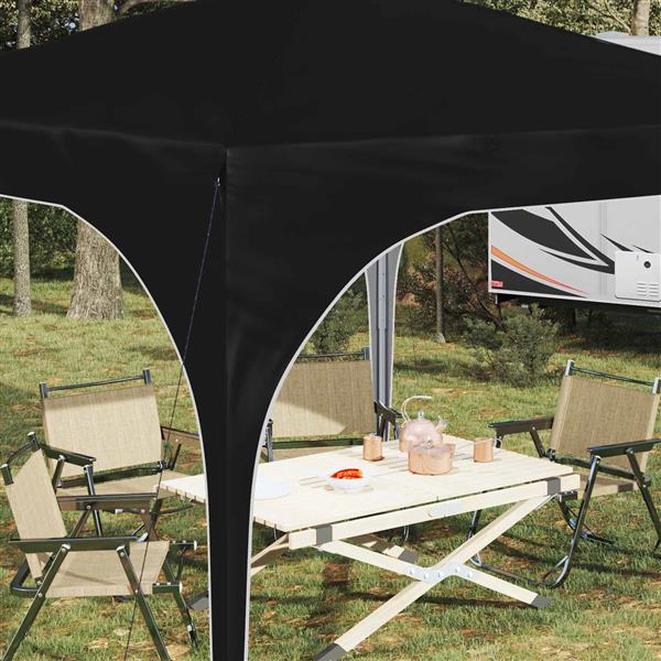 Grote foto vidaxl pop up feesttent 290 x 290 x 245 cm zwart tuin en terras overige tuin en terras