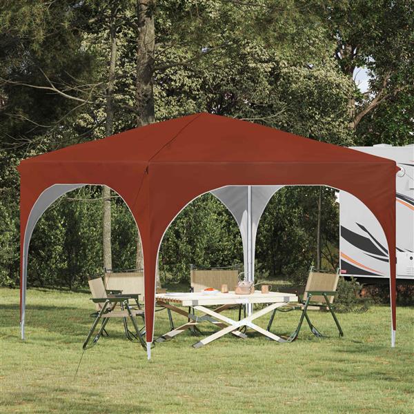 Grote foto vidaxl pop up feesttent 290 x 290 x 245 cm terracotta tuin en terras overige tuin en terras