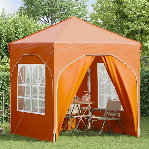 Grote foto vidaxl pop up feesttent 192 x 192 x 245 cm oranje tuin en terras overige tuin en terras