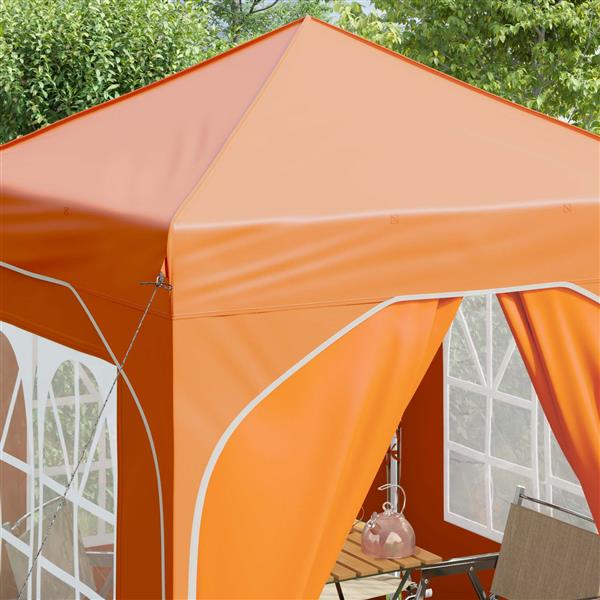 Grote foto vidaxl pop up feesttent 192 x 192 x 245 cm oranje tuin en terras overige tuin en terras