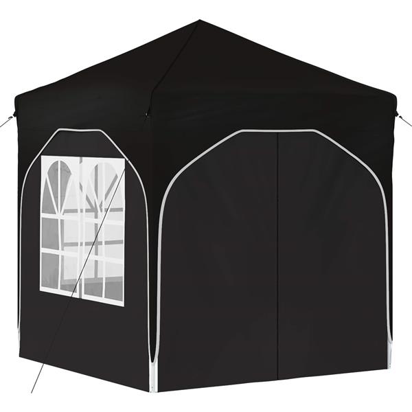 Grote foto vidaxl pop up feesttent 192 x 192 x 245 cm zwart tuin en terras overige tuin en terras
