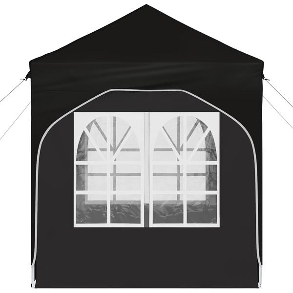 Grote foto vidaxl pop up feesttent 192 x 192 x 245 cm zwart tuin en terras overige tuin en terras