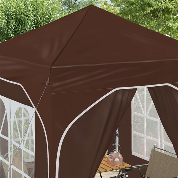 Grote foto vidaxl pop up feesttent 192 x 192 x 245 cm bruin tuin en terras overige tuin en terras