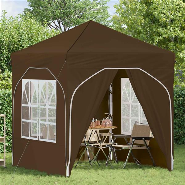 Grote foto vidaxl pop up feesttent 192 x 192 x 245 cm taupe tuin en terras overige tuin en terras