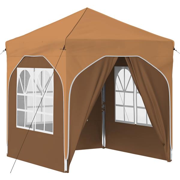 Grote foto vidaxl pop up feesttent 192 x 192 x 245 cm beige tuin en terras overige tuin en terras