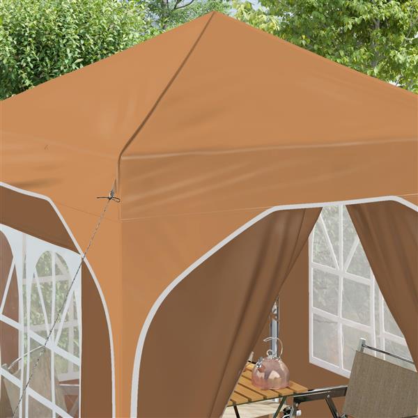 Grote foto vidaxl pop up feesttent 192 x 192 x 245 cm beige tuin en terras overige tuin en terras