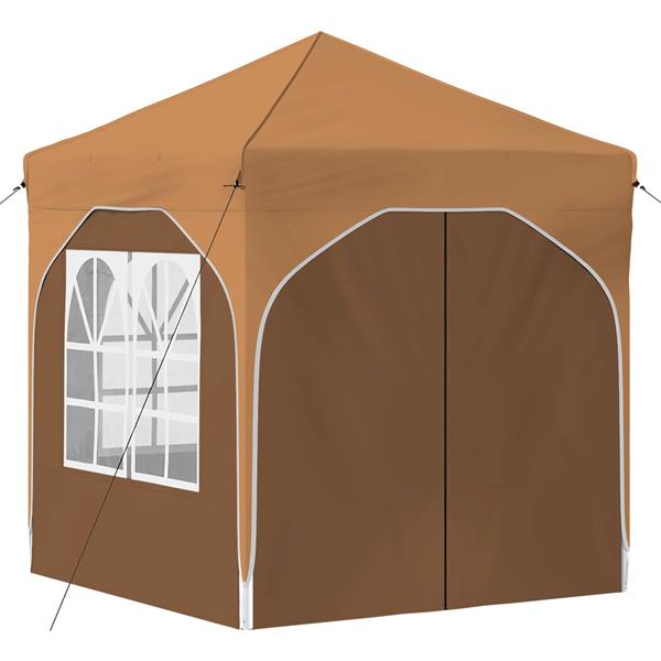 Grote foto vidaxl pop up feesttent 192 x 192 x 245 cm beige tuin en terras overige tuin en terras