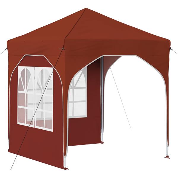 Grote foto vidaxl pop up feesttent 192 x 192 x 245 cm terracotta tuin en terras overige tuin en terras