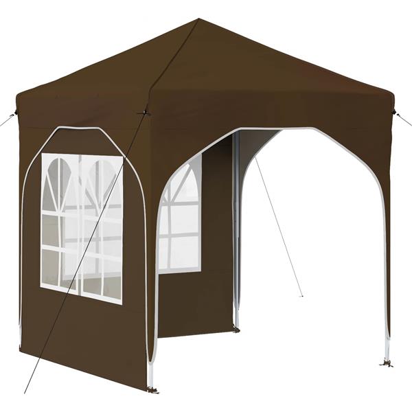 Grote foto vidaxl pop up feesttent 192 x 192 x 245 cm taupe tuin en terras overige tuin en terras