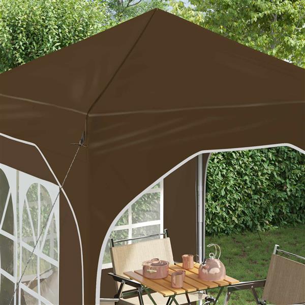 Grote foto vidaxl pop up feesttent 192 x 192 x 245 cm taupe tuin en terras overige tuin en terras