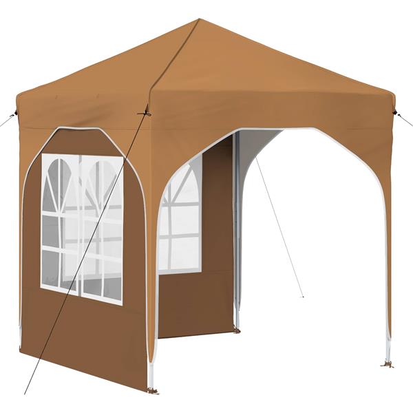 Grote foto vidaxl pop up feesttent 192 x 192 x 245 cm beige tuin en terras overige tuin en terras