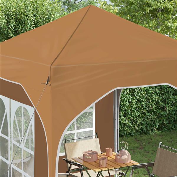 Grote foto vidaxl pop up feesttent 192 x 192 x 245 cm beige tuin en terras overige tuin en terras