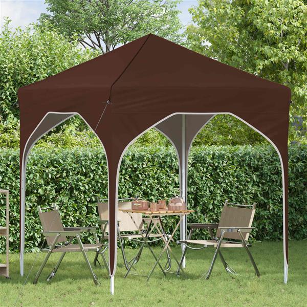 Grote foto vidaxl pop up feesttent 194 x 194 x 245 cm bruin tuin en terras overige tuin en terras