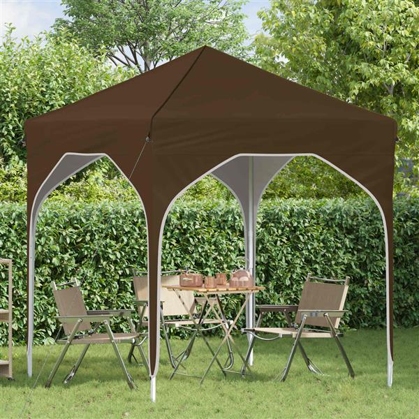 Grote foto vidaxl pop up feesttent 194 x 194 x 245 cm taupe tuin en terras overige tuin en terras