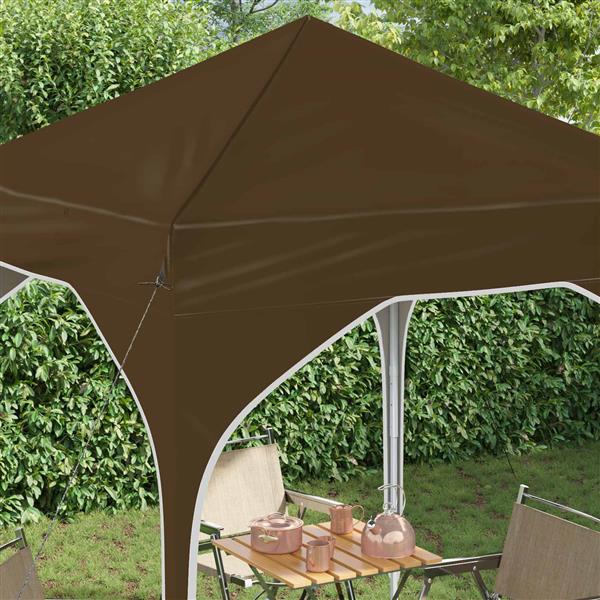 Grote foto vidaxl pop up feesttent 194 x 194 x 245 cm taupe tuin en terras overige tuin en terras