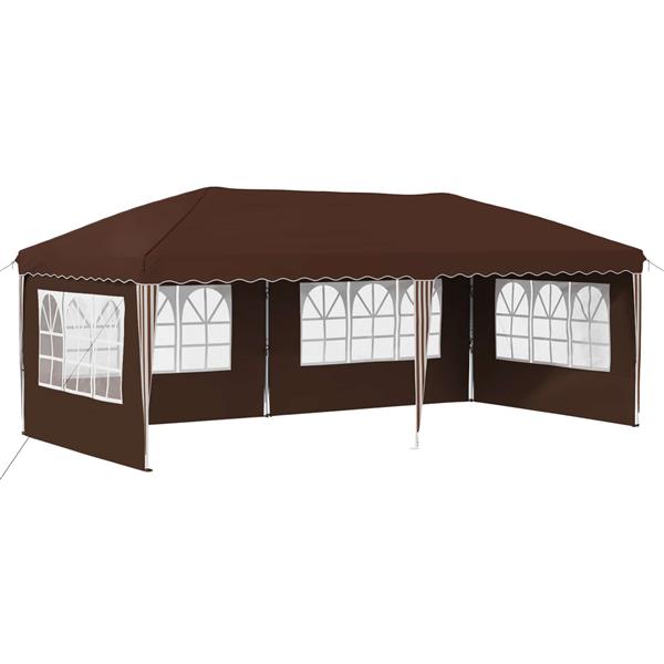 Grote foto vidaxl pop up feesttent 575 x 289 x 245 cm bruin tuin en terras overige tuin en terras