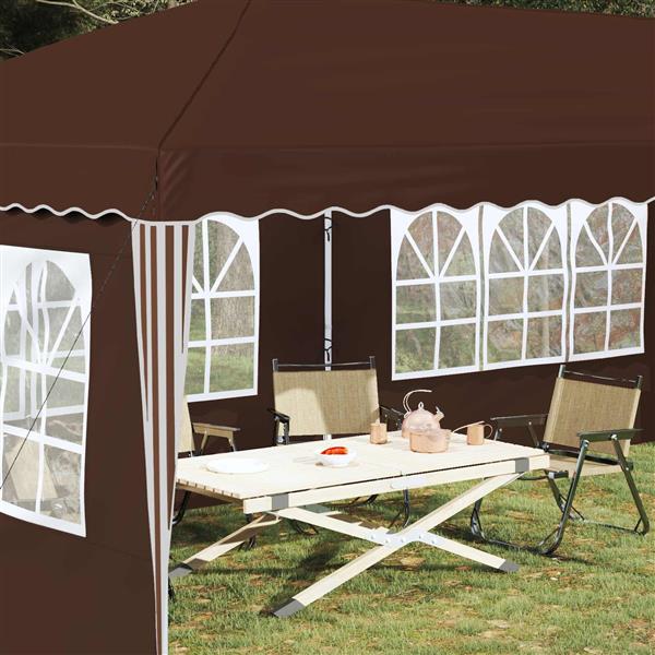 Grote foto vidaxl pop up feesttent 575 x 289 x 245 cm bruin tuin en terras overige tuin en terras