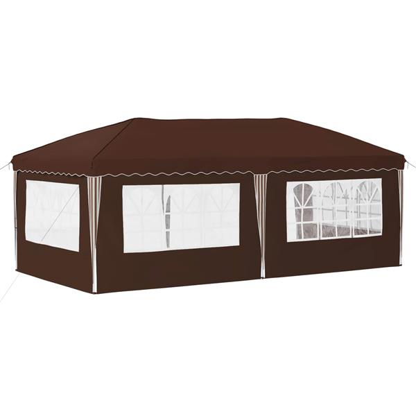 Grote foto vidaxl pop up feesttent 575 x 289 x 245 cm bruin tuin en terras overige tuin en terras