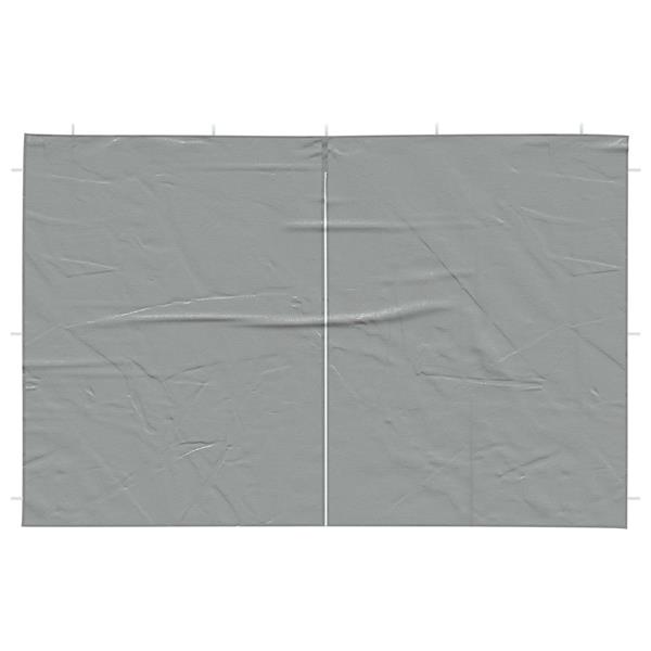 Grote foto vidaxl party tent zijwand 2 pcs lichtgrijs 400 x 195 cm pe en staal tuin en terras overige tuin en terras