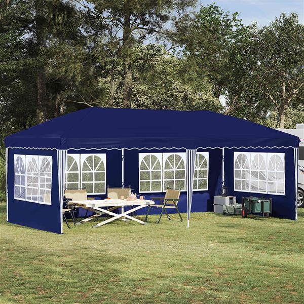Grote foto vidaxl pop up feesttent 575 x 289 x 245 cm blauw tuin en terras overige tuin en terras