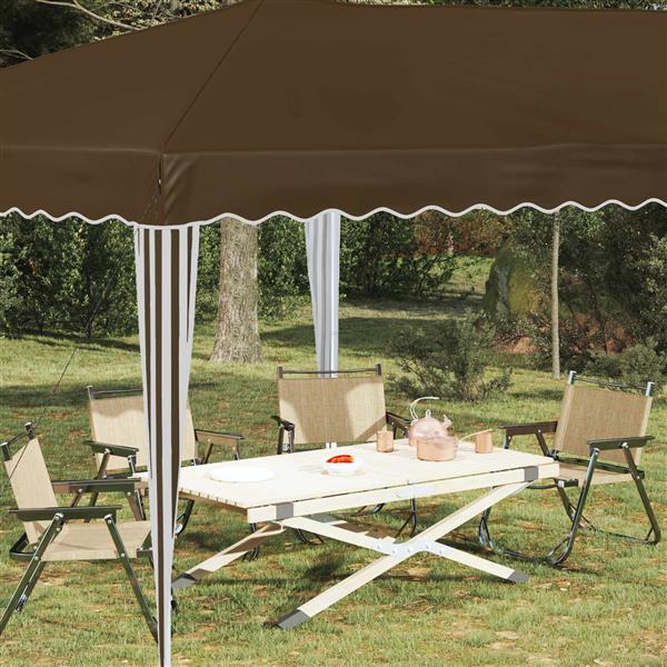Grote foto vidaxl pop up feesttent 575 x 290 x 245 cm taupe tuin en terras overige tuin en terras