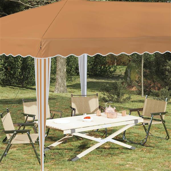 Grote foto vidaxl pop up feesttent 575 x 290 x 245 cm beige tuin en terras overige tuin en terras