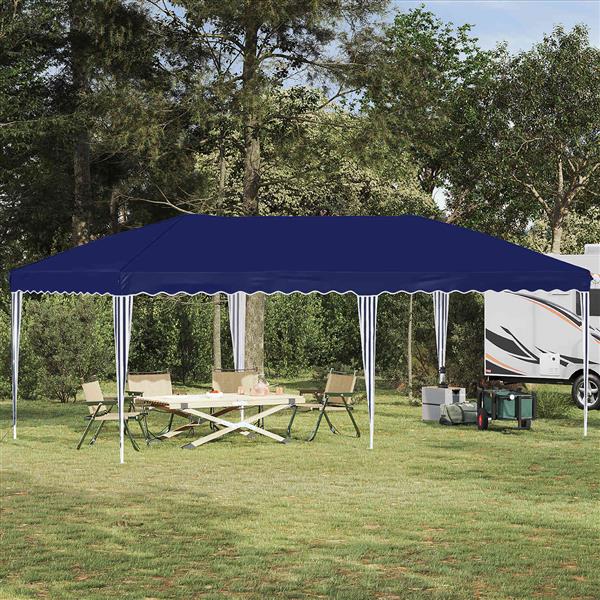 Grote foto vidaxl pop up feesttent 575 x 290 x 245 cm blauw tuin en terras overige tuin en terras