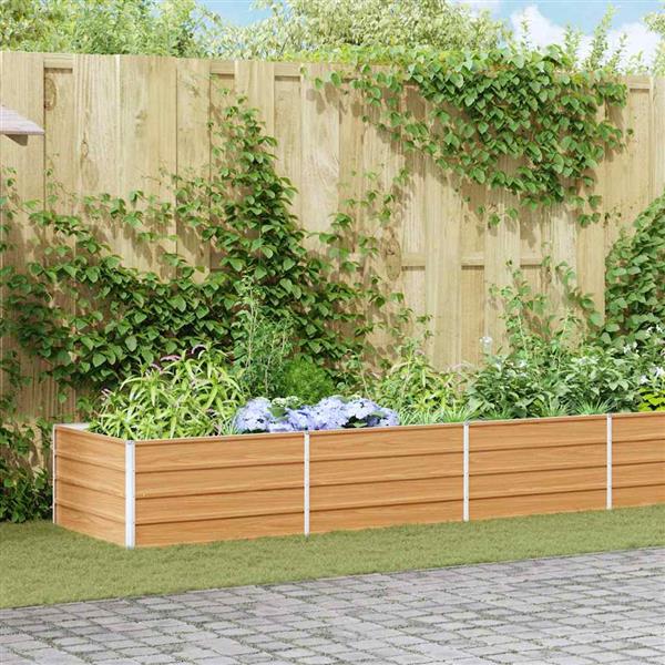 Grote foto vidaxl verhoogde plantenbak licht bruin 480 x 80 x 45 cm tuin en terras overige tuin en terras