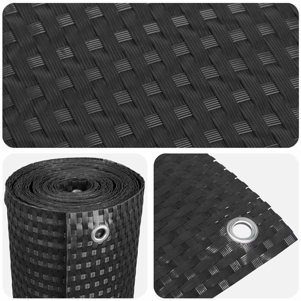 Grote foto vidaxl balkon scherm met oogjes zwart tuin en terras hekken en schuttingen