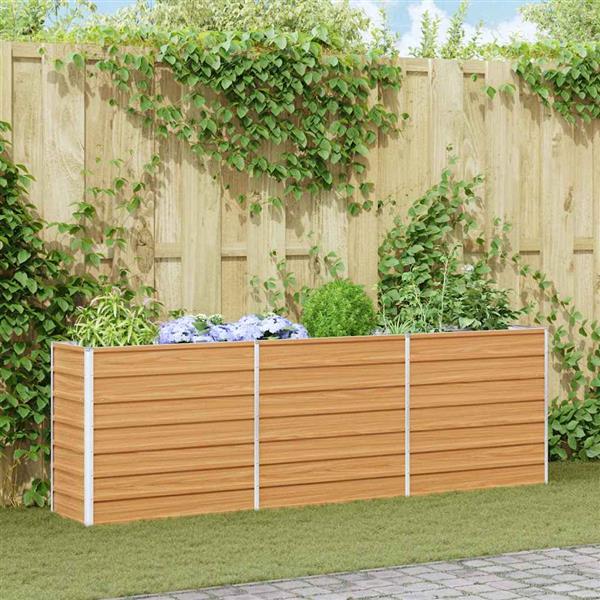 Grote foto vidaxl verhoogde plantenbak licht bruin 240 x 40 x 77 cm tuin en terras overige tuin en terras