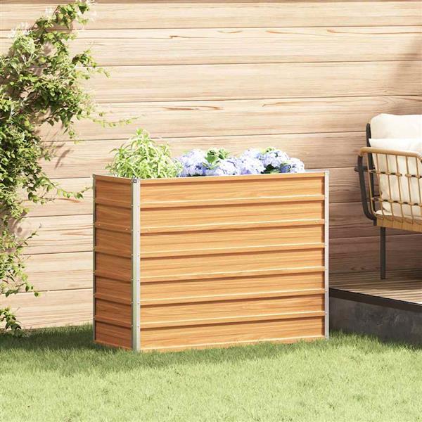 Grote foto vidaxl verhoogde plantenbak licht bruin 100 x 40 x 77 cm tuin en terras overige tuin en terras