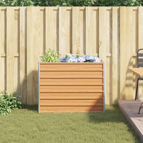 Grote foto vidaxl verhoogde plantenbak licht bruin 100 x 40 x 77 cm tuin en terras overige tuin en terras