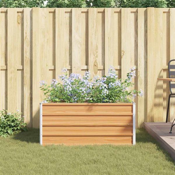 Grote foto vidaxl verhoogde plantenbak licht bruin 100 x 100 x 45 cm tuin en terras overige tuin en terras