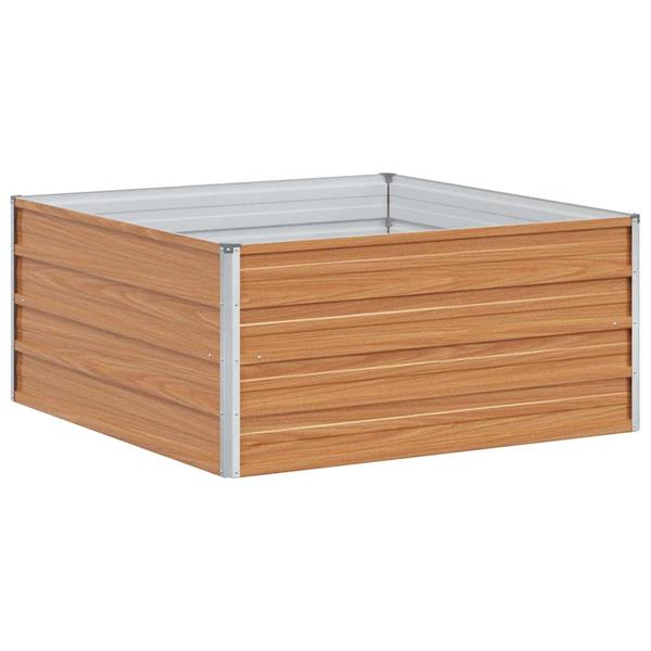 Grote foto vidaxl verhoogde plantenbak licht bruin 100 x 100 x 45 cm tuin en terras overige tuin en terras