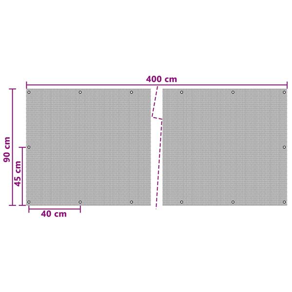 Grote foto vidaxl balkon scherm met oogjes antracietkleurig tuin en terras hekken en schuttingen