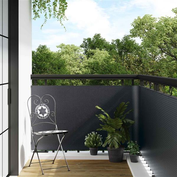 Grote foto vidaxl balkon scherm donkergrijs 400 x 80 cm poly rattan tuin en terras hekken en schuttingen