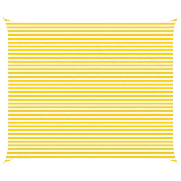 Grote foto vidaxl zonneschaduwzeil geel en wit 6 x 5 m 100 polyester oxford tuin en terras overige tuin en terras