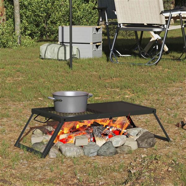 Grote foto vidaxl opvouwbare camping grill zwart 31 5 x 26 5 x 4 cm tuin en terras buitenkeukens